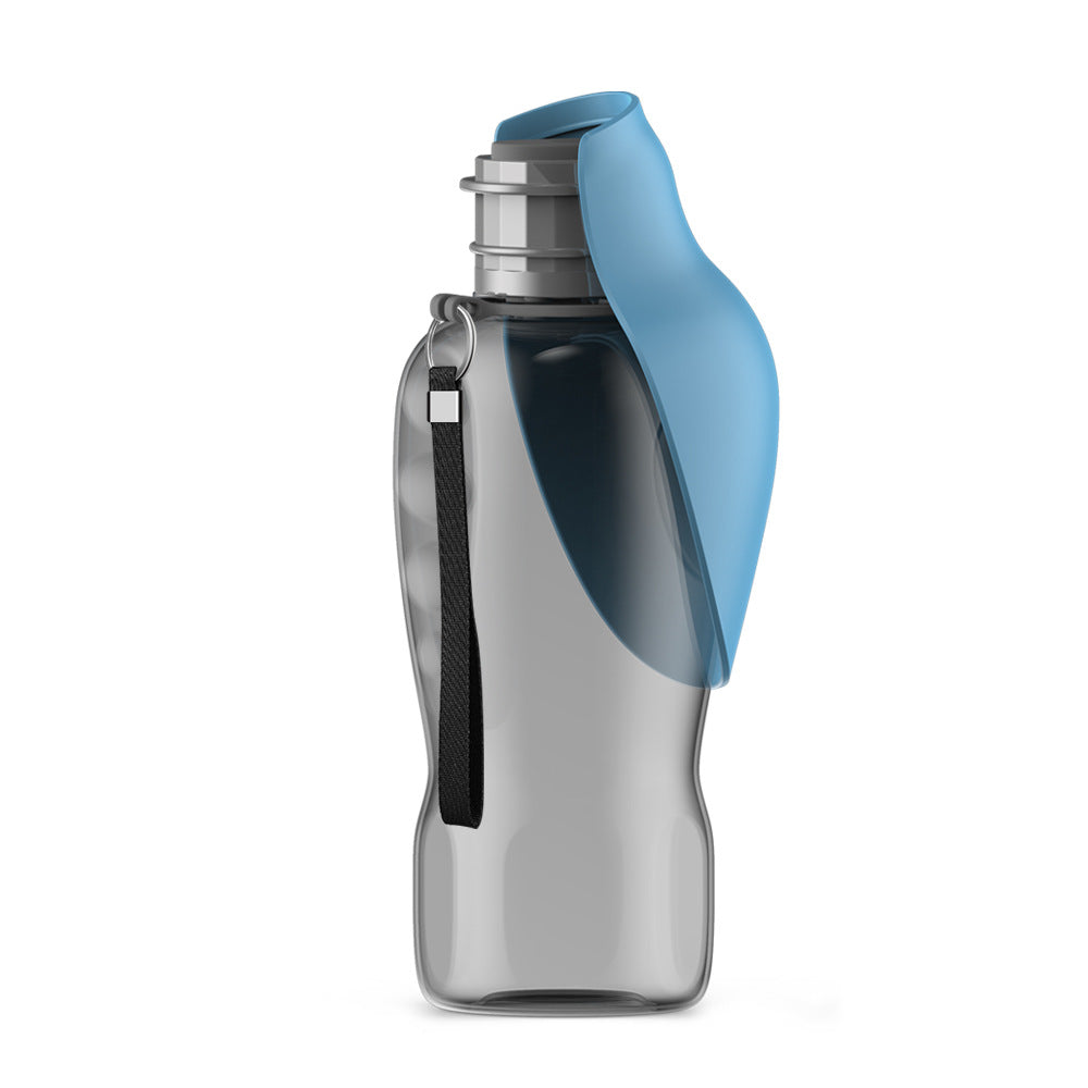 Portable dog water bottle with fold-out leaf bowl